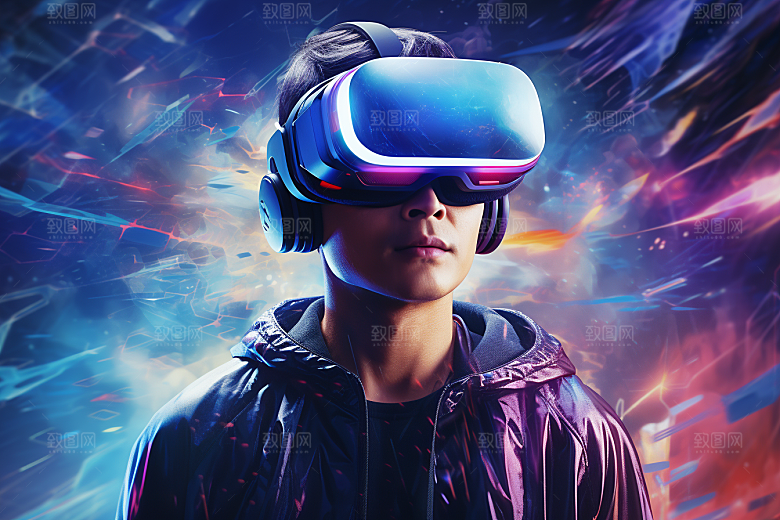 赛博VR眼镜未来信息技术素材