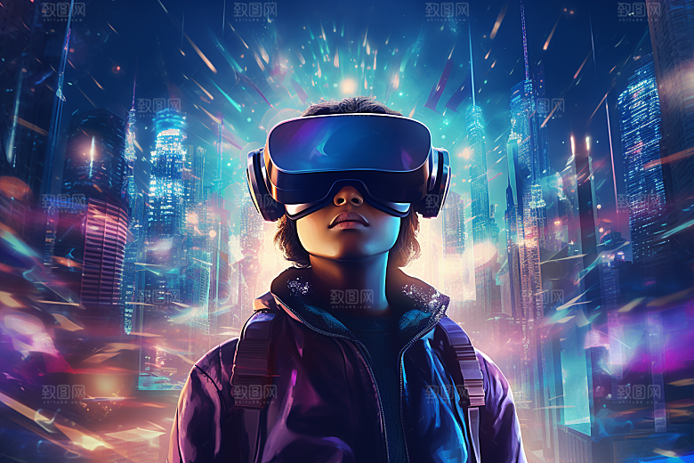赛博VR眼镜时尚科技素材
