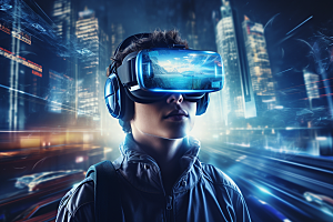 赛博VR眼镜科技赛博朋克素材