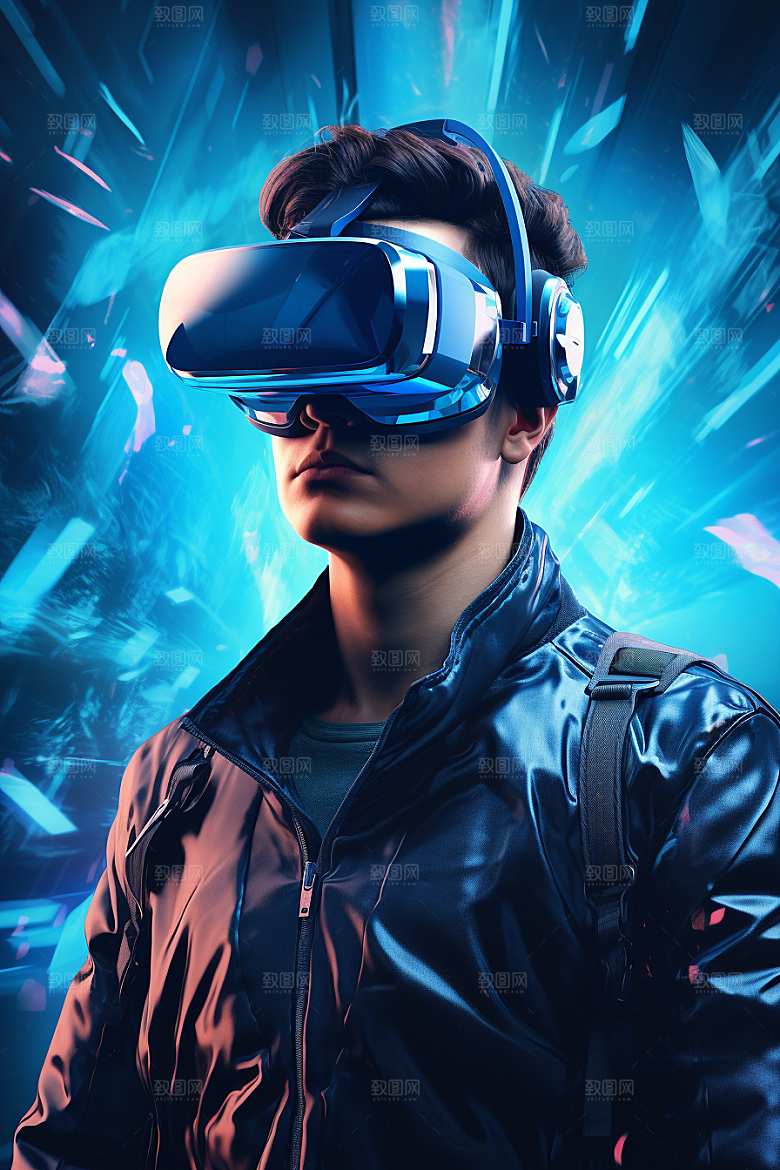 赛博VR眼镜赛博朋克信息技术素材