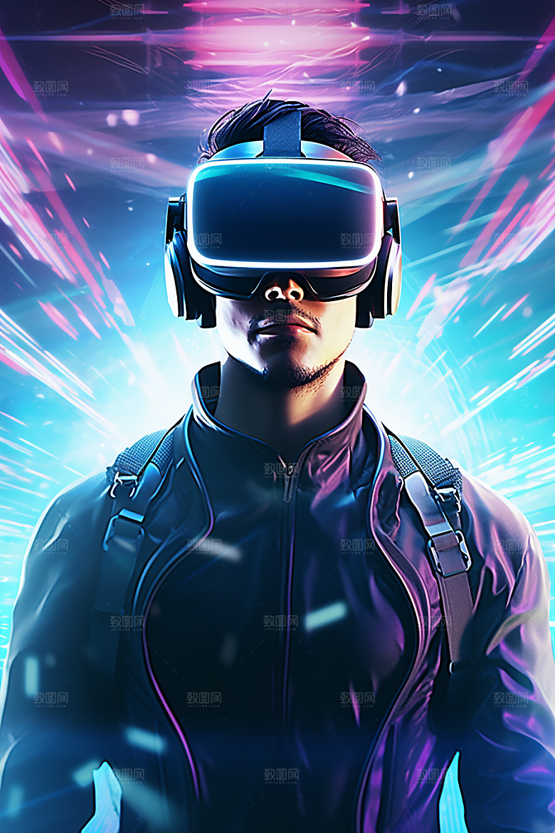 赛博VR眼镜科幻头戴式眼镜素材
