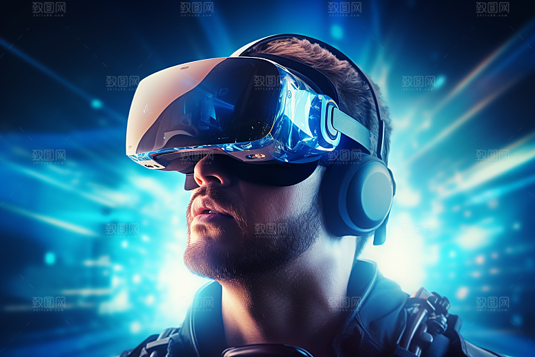 赛博VR眼镜信息技术赛博朋克素材