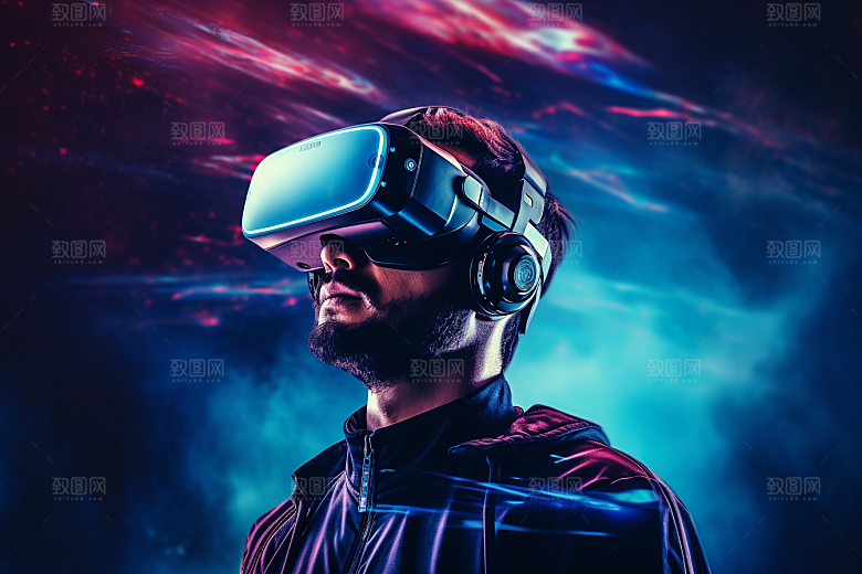 赛博VR眼镜科技头戴式眼镜素材