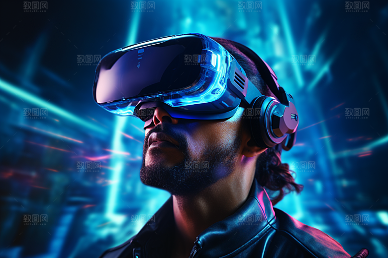 赛博VR眼镜科技科幻素材
