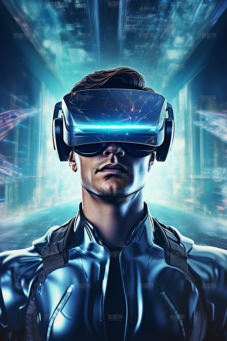 赛博VR眼镜高清信息技术素材