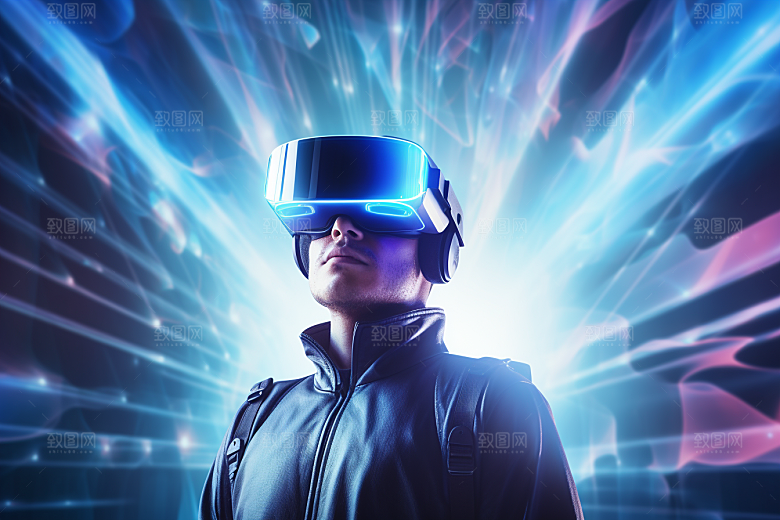 赛博VR眼镜科技夜之城素材