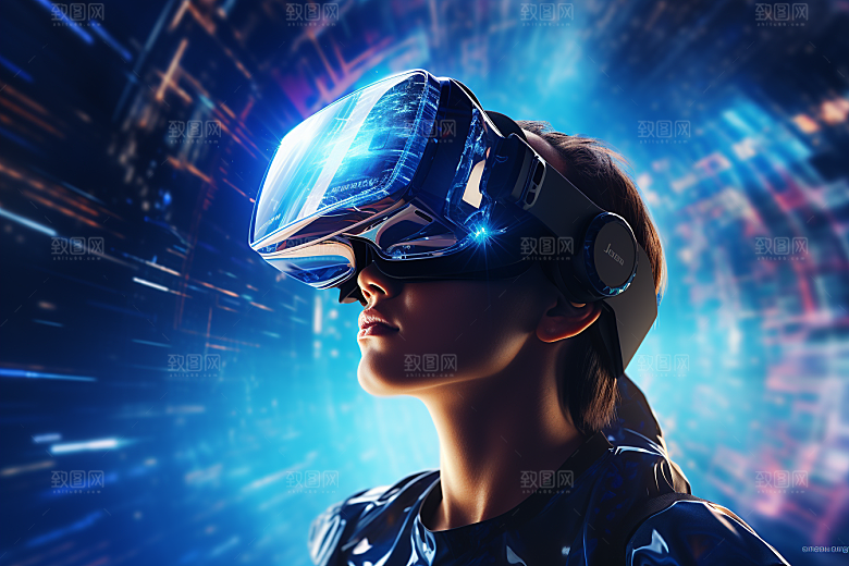 赛博VR眼镜科幻光效素材