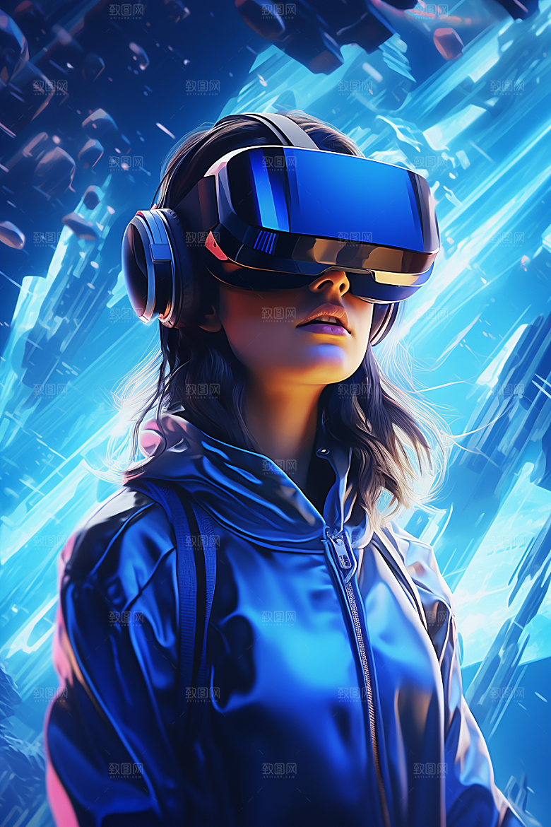 赛博VR眼镜信息技术科幻素材