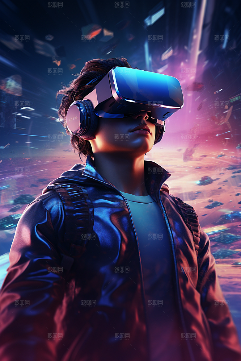 赛博VR眼镜电子设备科技素材