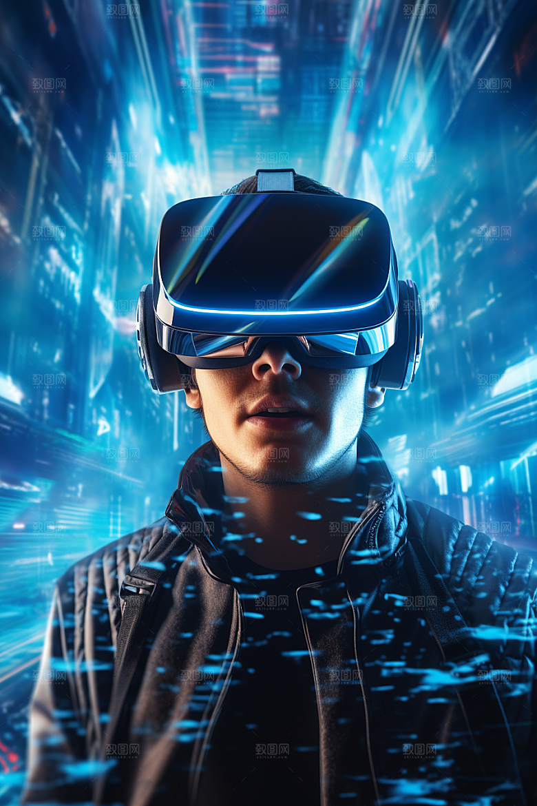 赛博VR眼镜赛博朋克信息技术素材