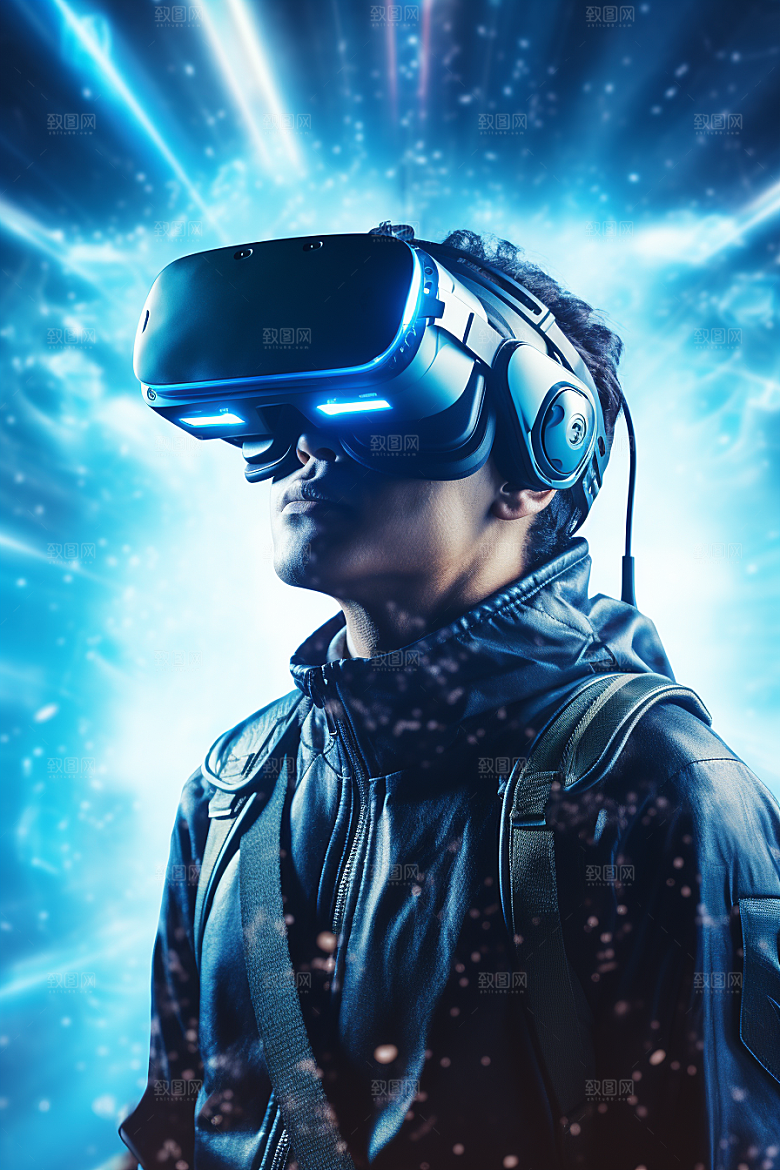 赛博VR眼镜信息技术赛博朋克素材