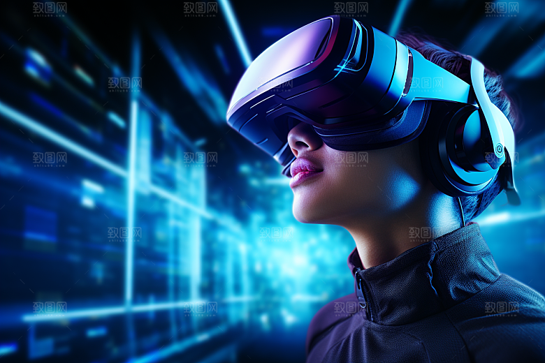 赛博VR眼镜信息技术光效素材