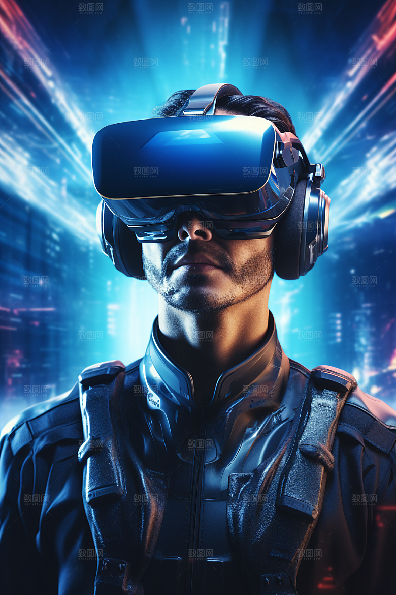 赛博VR眼镜电子设备信息技术素材