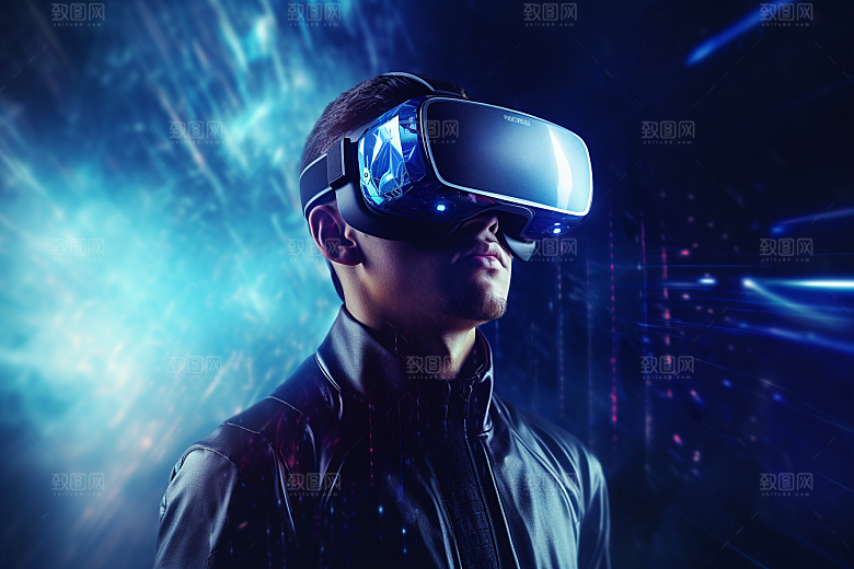 赛博VR眼镜高清信息技术素材