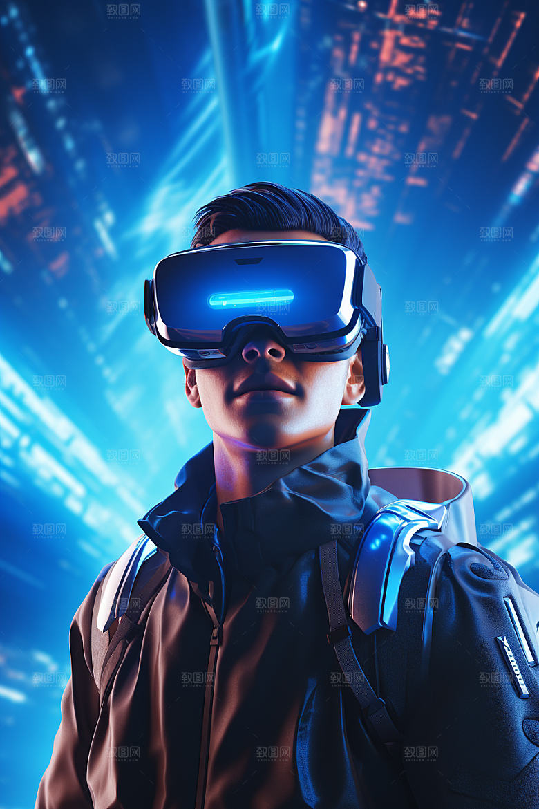 赛博VR眼镜赛博朋克光效素材