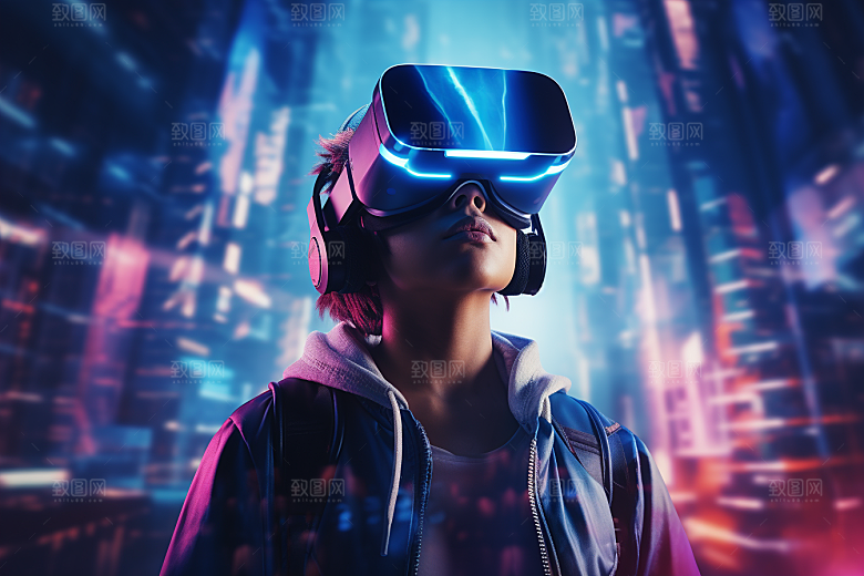 赛博VR眼镜高清科技素材