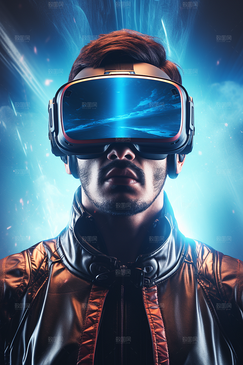 赛博VR眼镜科幻信息技术素材