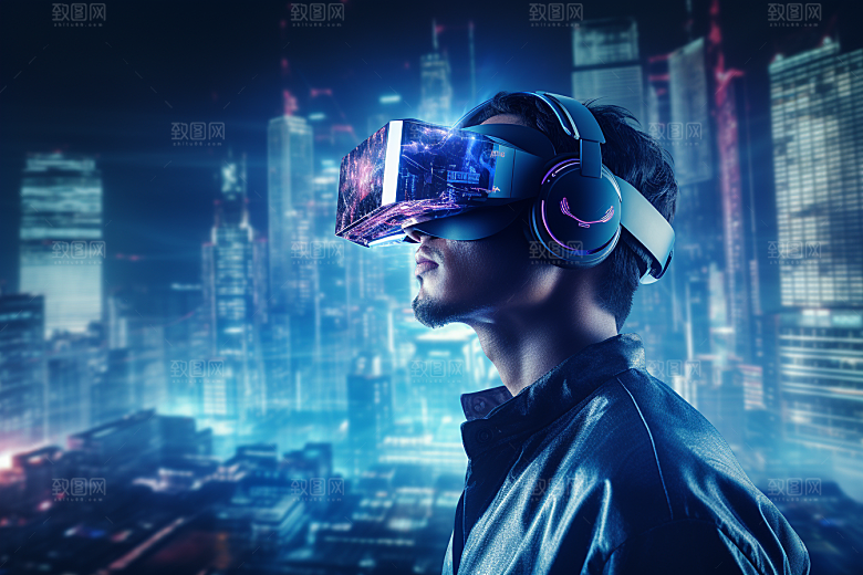 赛博VR眼镜科技光效素材