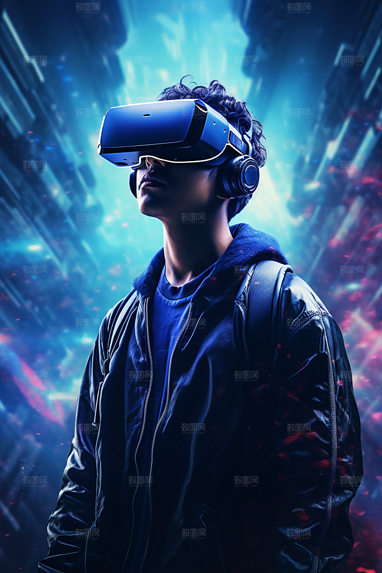 赛博VR眼镜头戴式眼镜光效素材