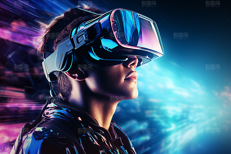 赛博VR眼镜头戴式眼镜赛博朋克素材
