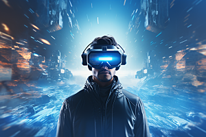 赛博VR眼镜赛博朋克科技素材