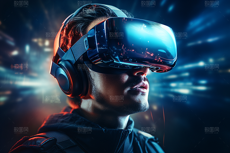 赛博VR眼镜科技未来素材