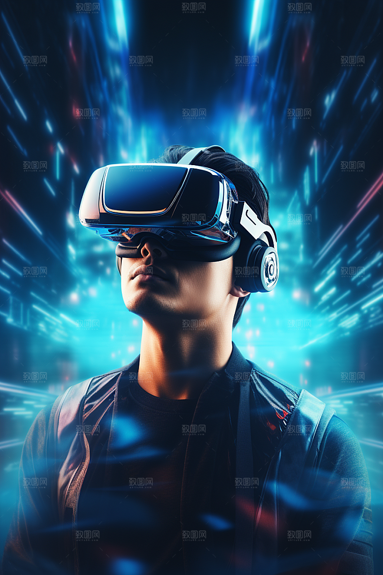赛博VR眼镜电子设备信息技术素材