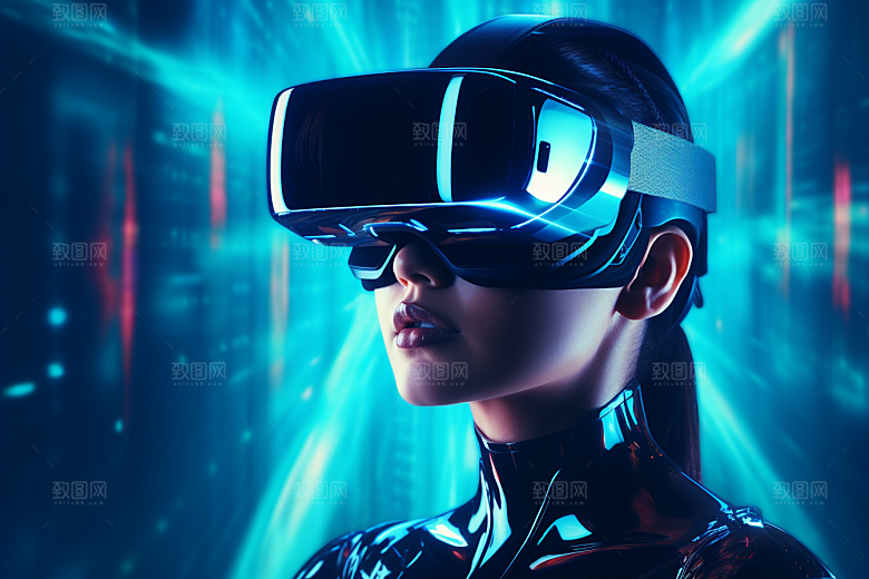 赛博VR眼镜未来头戴式眼镜素材