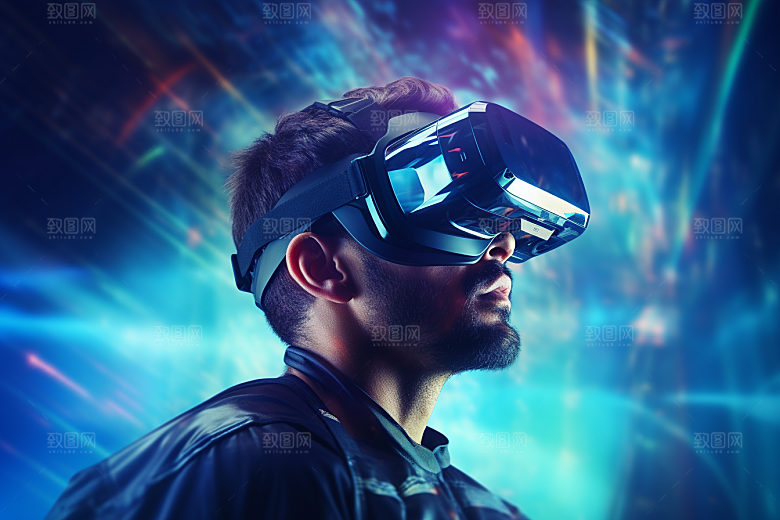 赛博VR眼镜头戴式眼镜科幻素材
