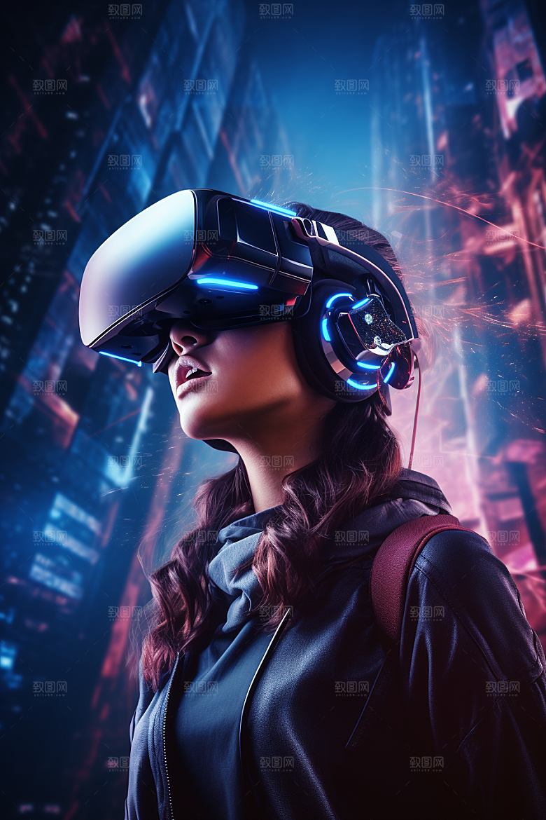 赛博VR眼镜电子设备光效素材