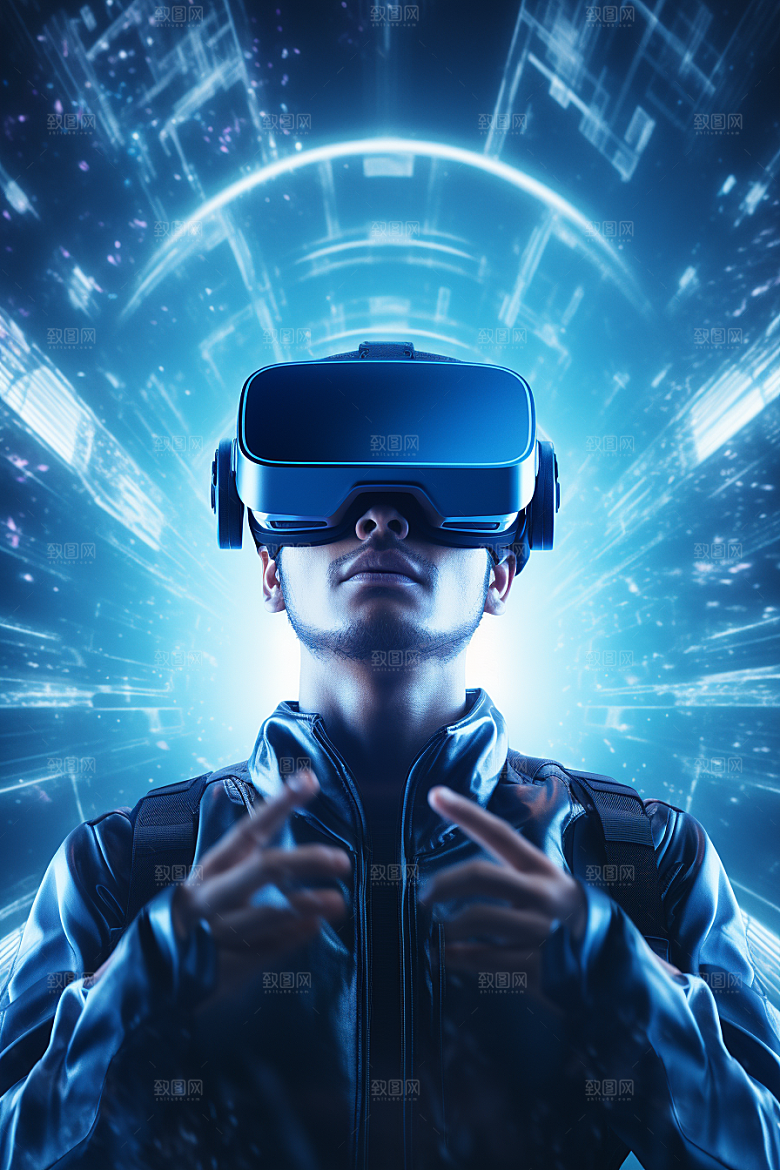 赛博VR眼镜高清信息技术素材
