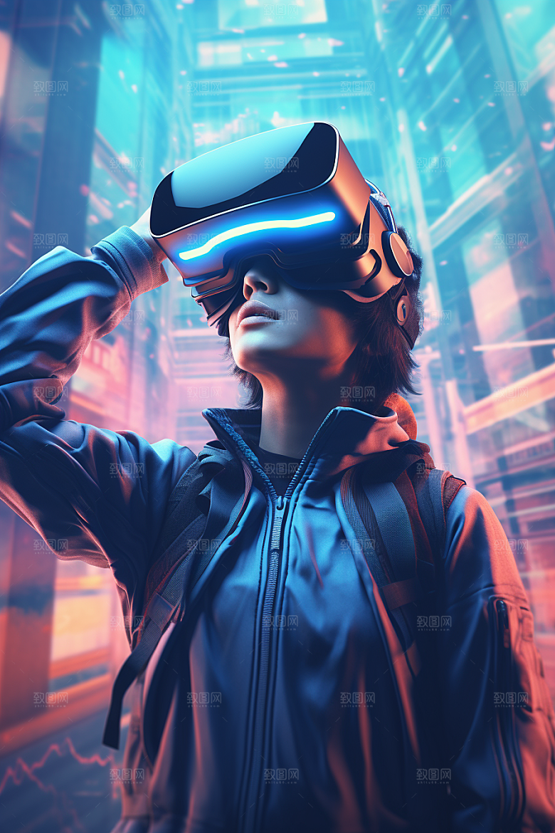 赛博VR眼镜信息技术高清素材