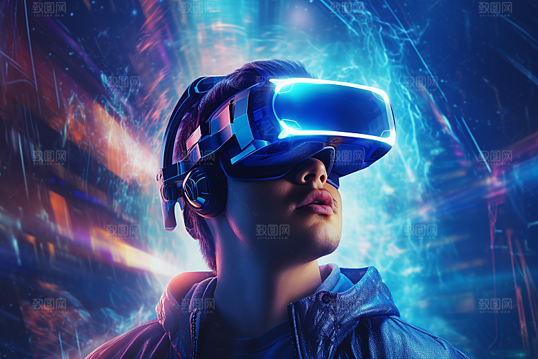赛博VR眼镜电子设备夜之城素材