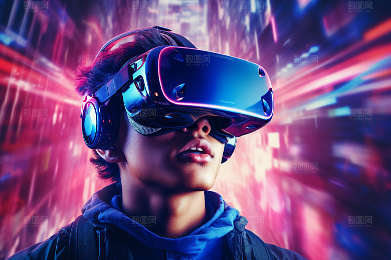 赛博VR眼镜科技未来素材