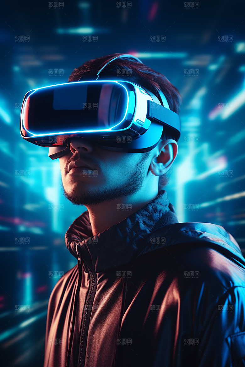 赛博VR眼镜信息技术光效素材
