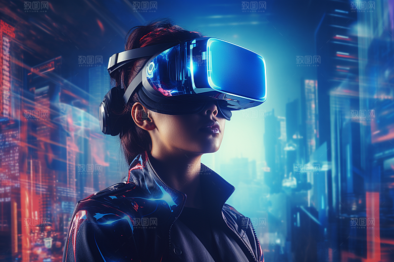 赛博VR眼镜科技未来素材