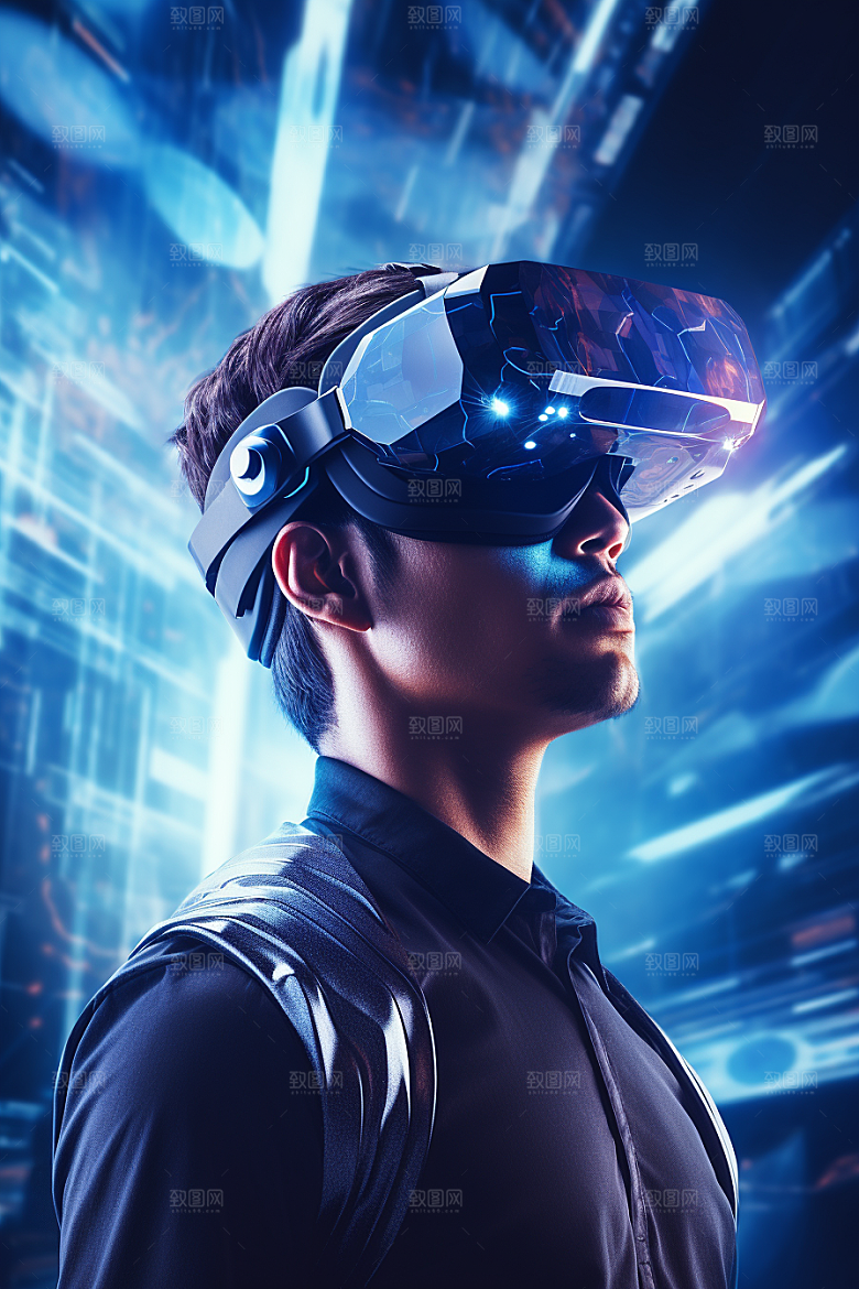 赛博VR眼镜科技未来素材