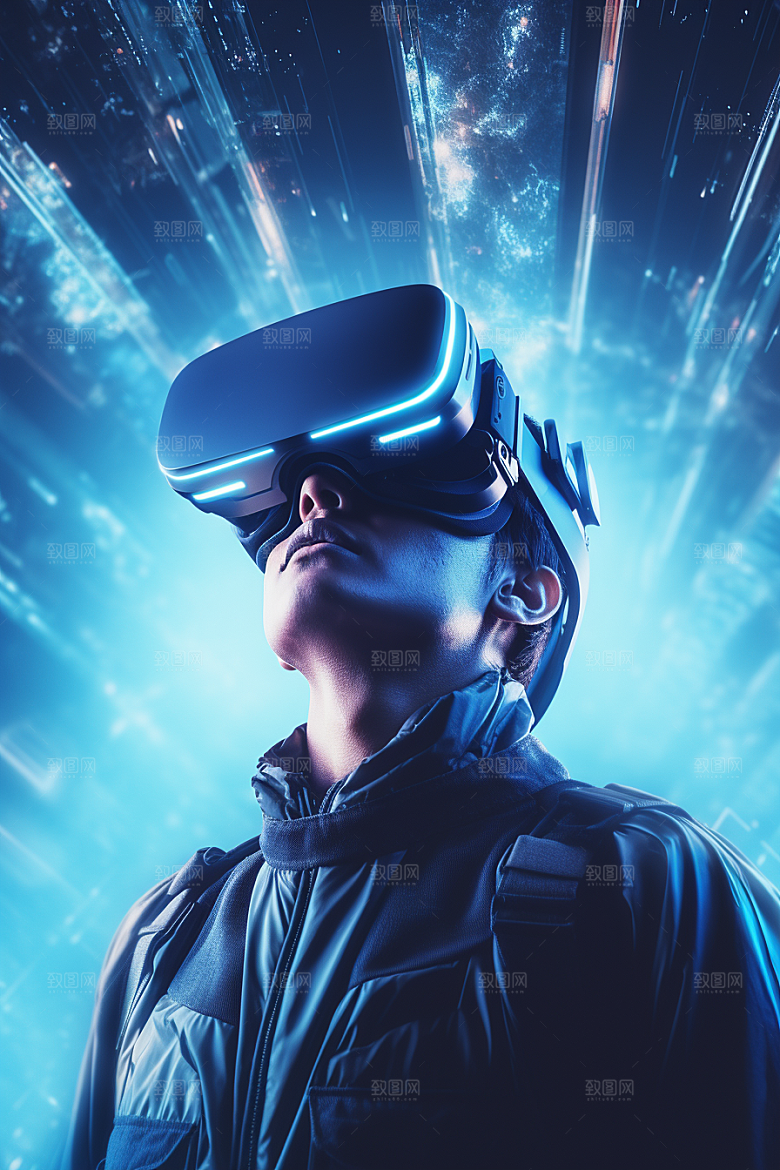 赛博VR眼镜电子设备科技素材