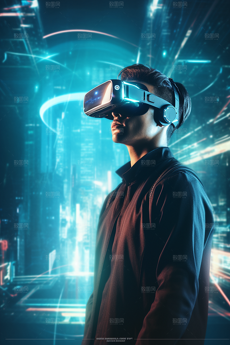 赛博VR眼镜信息技术时尚素材
