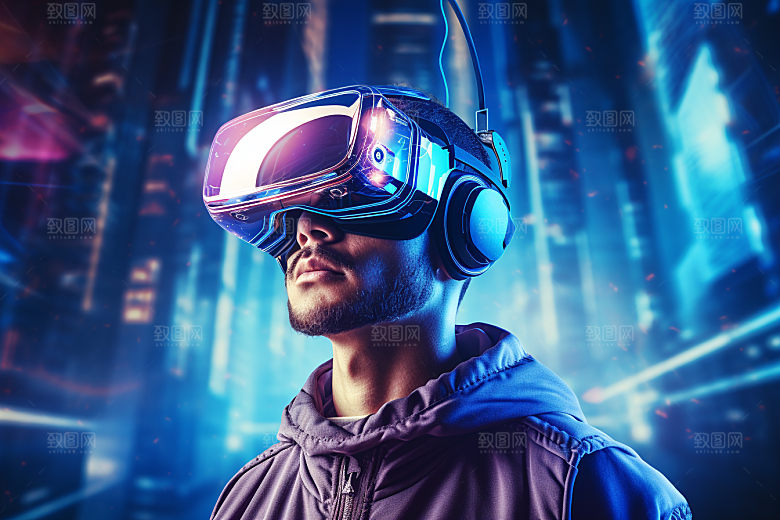 赛博VR眼镜科技科幻素材