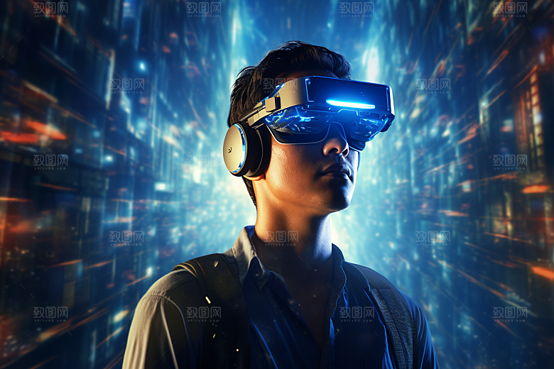 赛博VR眼镜科幻光效素材