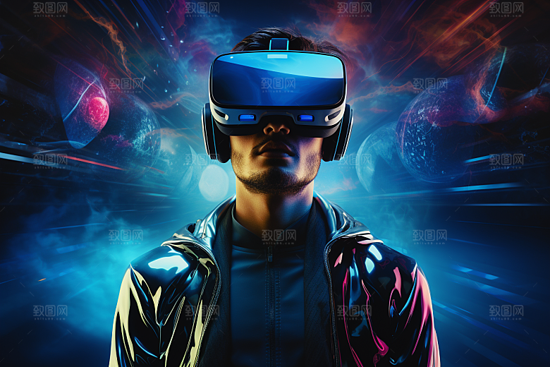 赛博VR眼镜头戴式眼镜科幻素材