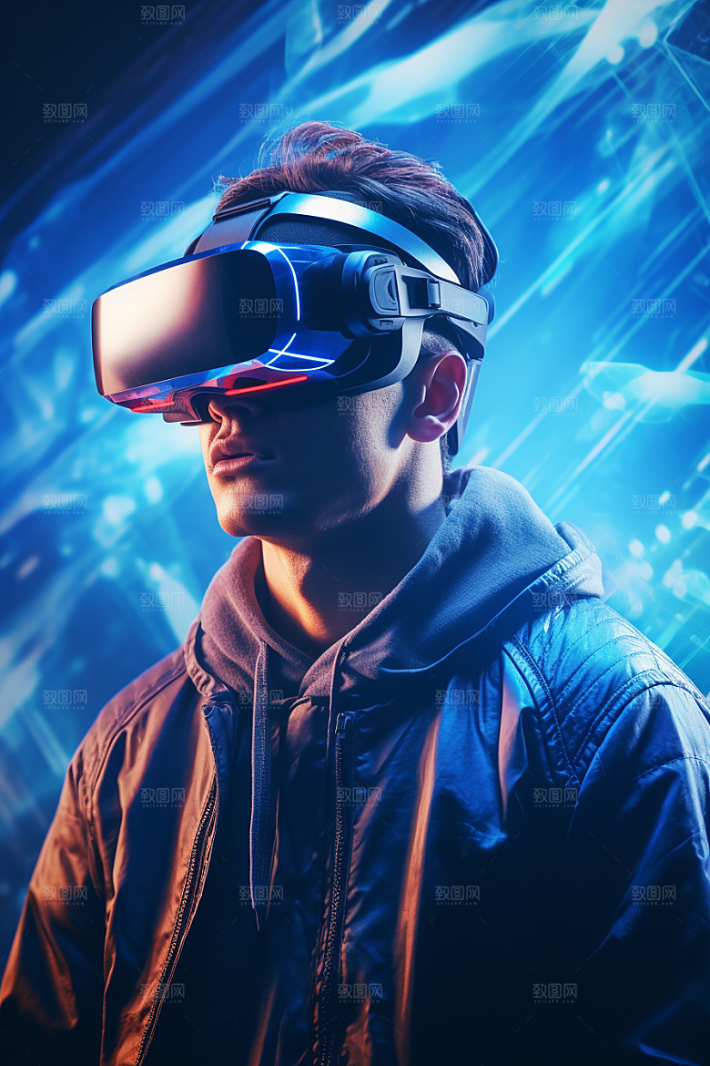赛博VR眼镜光效科技素材