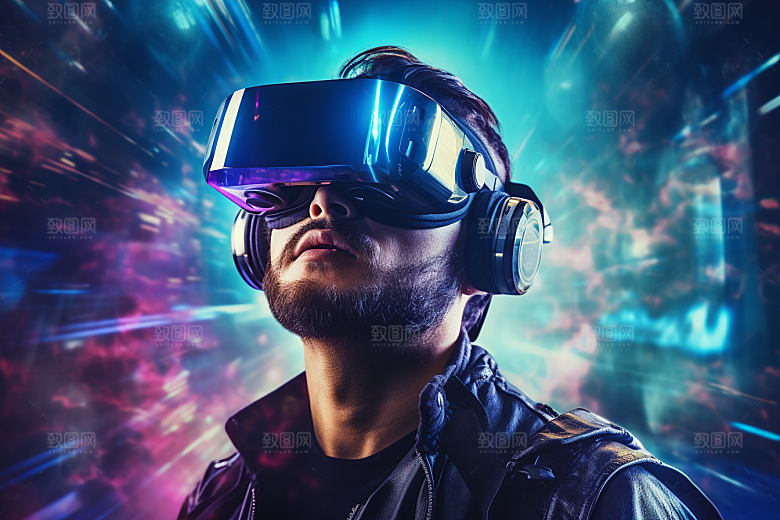 赛博VR眼镜信息技术赛博朋克素材