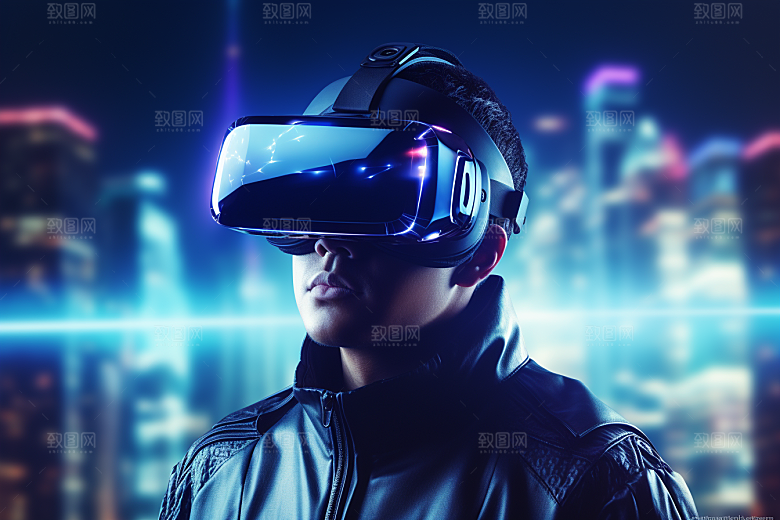 赛博VR眼镜头戴式眼镜时尚素材