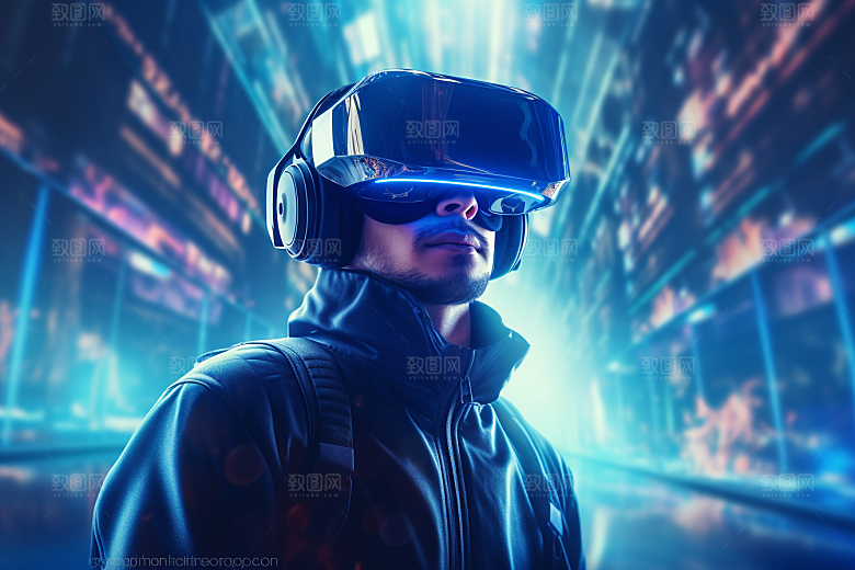 赛博VR眼镜科技科幻素材