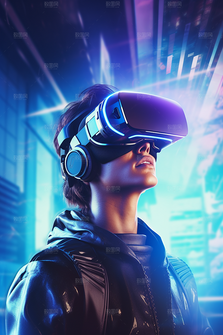 赛博VR眼镜信息技术赛博朋克素材