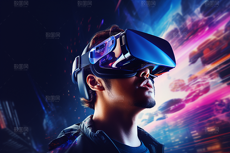 赛博VR眼镜科技光效素材