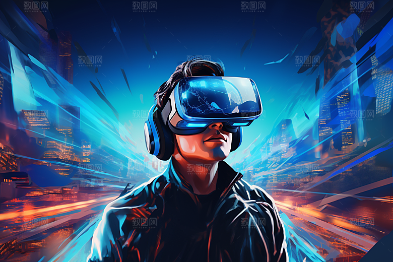 赛博VR眼镜赛博朋克未来素材