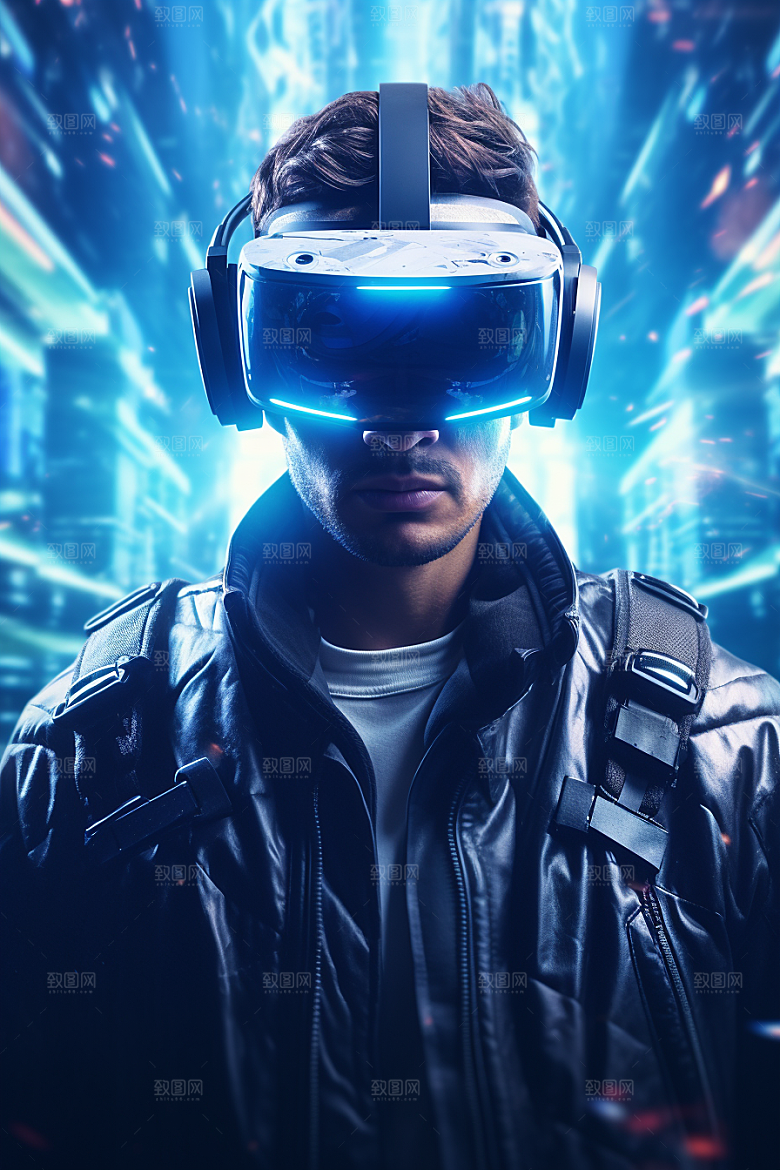 赛博VR眼镜科技未来素材